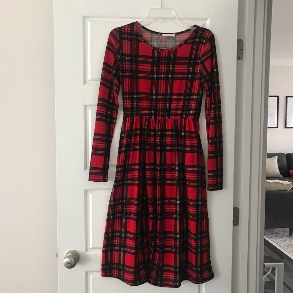 Reborn j red plaid dress